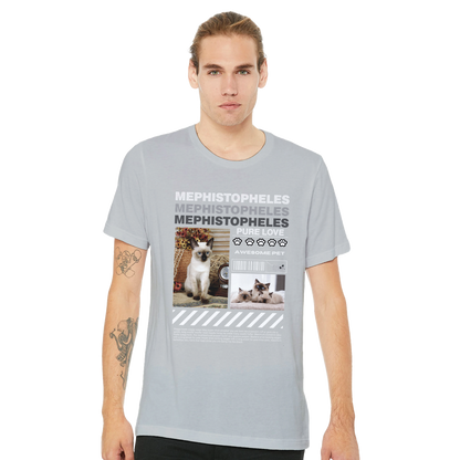 Urban Paws Custom Pet Portrait Tee cat silver