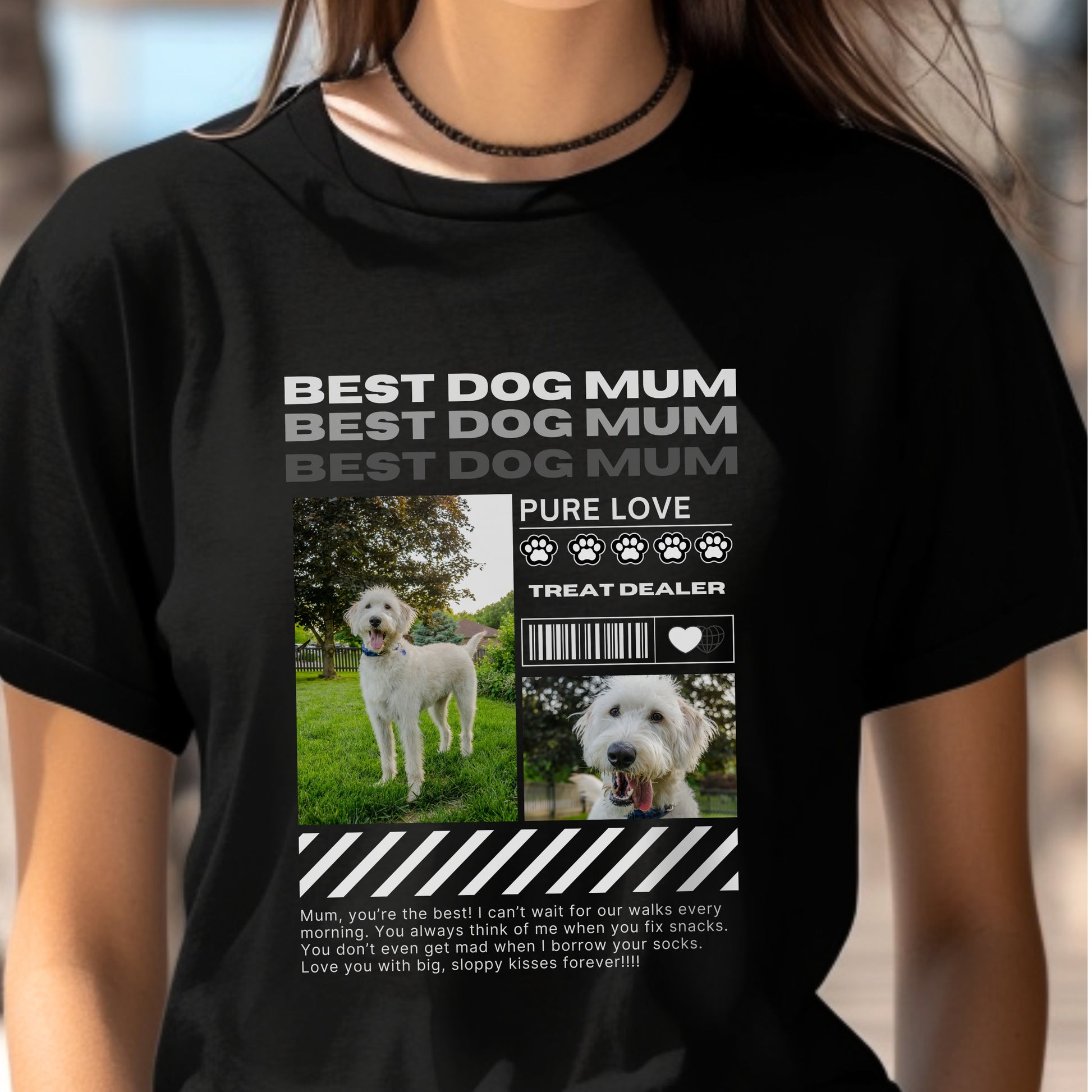 Urban Paws Custom Pet Portrait Tee context Black Treat Dealer