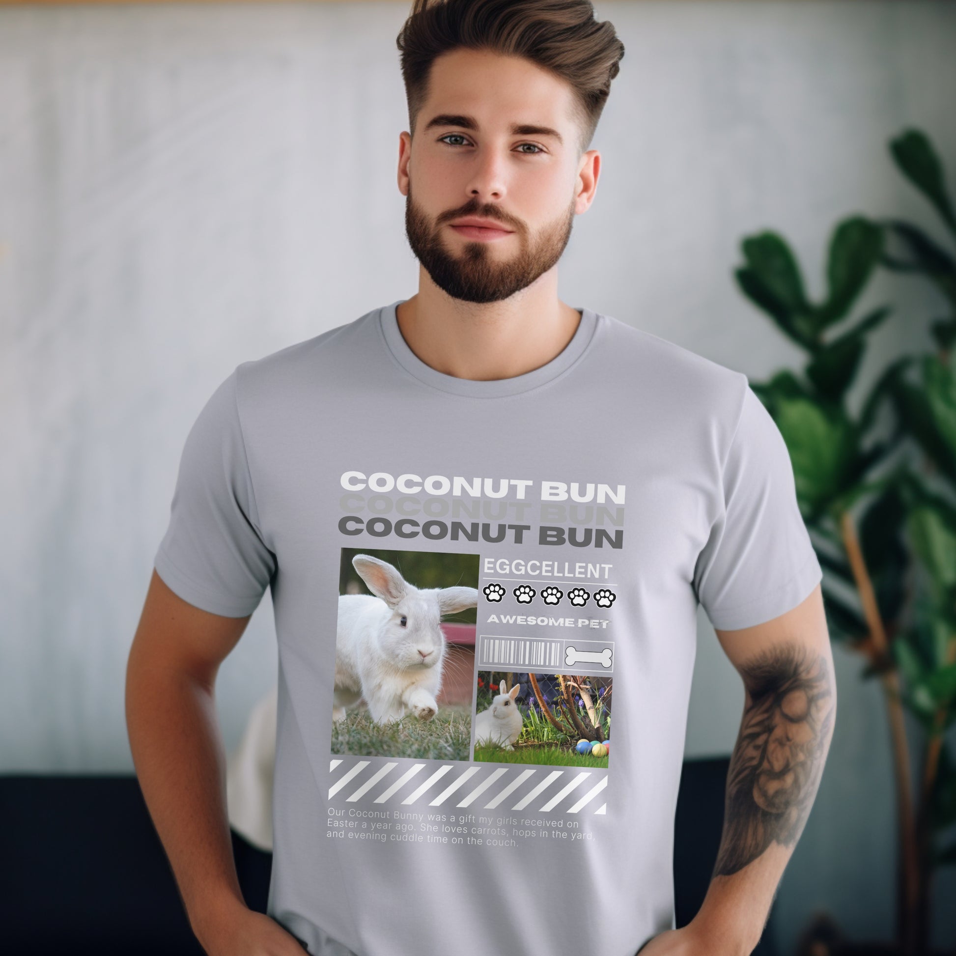 Urban Paws Custom Pet Portrait Tee context Silver Rabbit