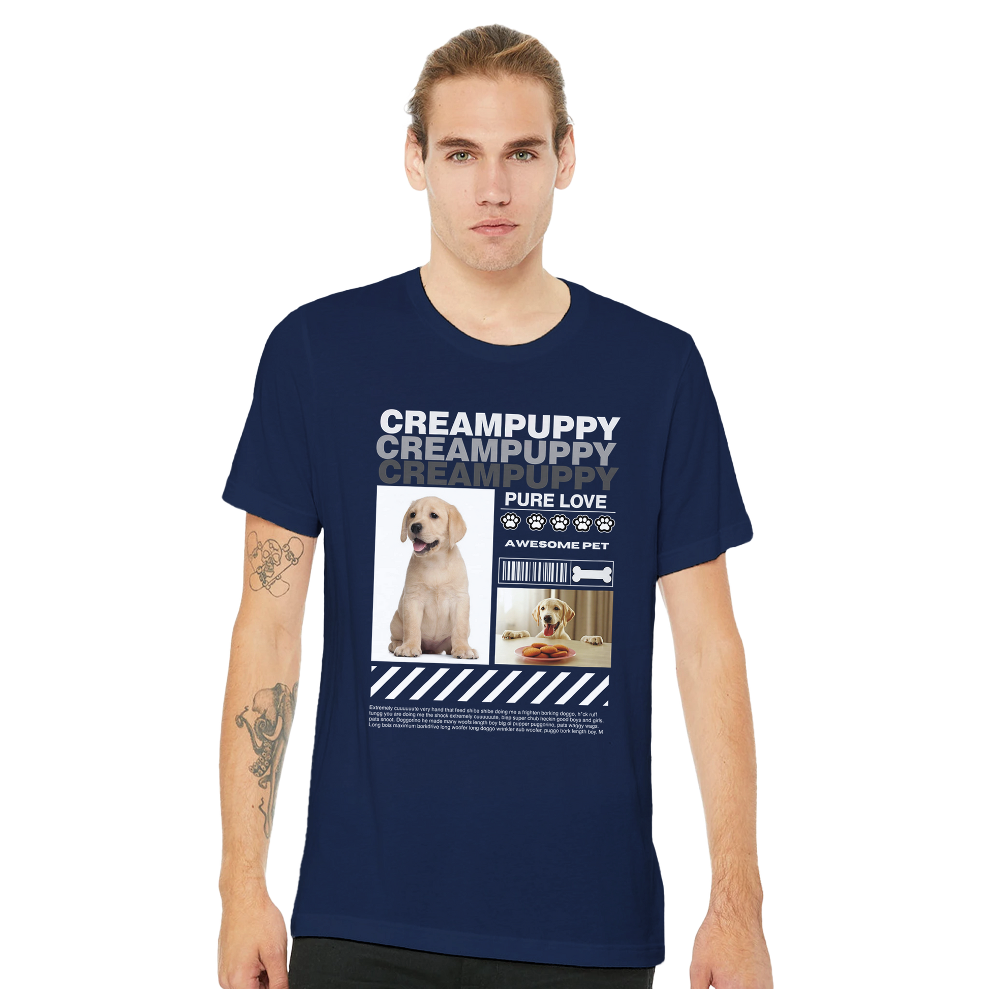 Urban Paws Custom Pet Portrait Tee dog Navy