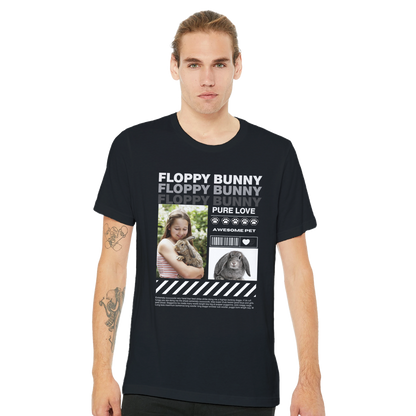 Urban Paws Custom Pet Portrait Tee other Black bunny