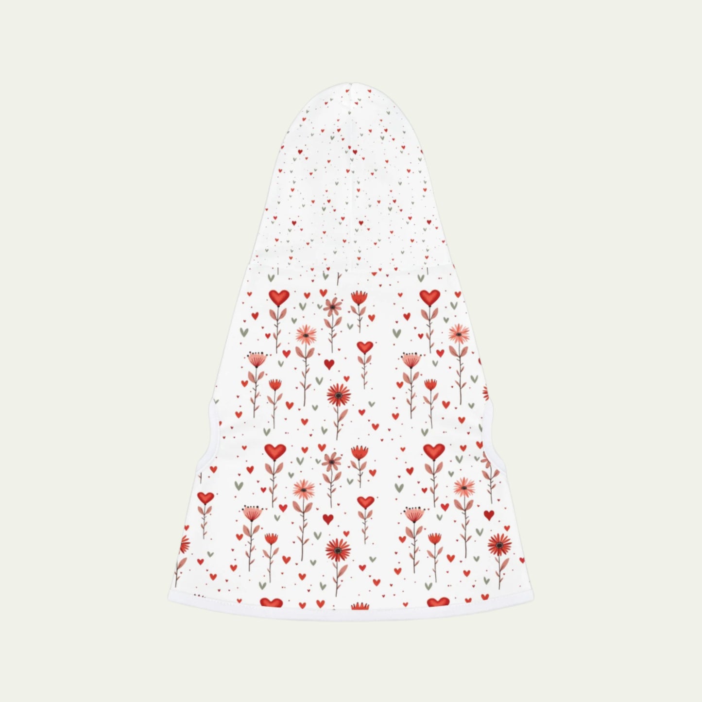 Valentine's Day Hoodie for Dogs | Pet Hoodie| Pink Floral Print Dog and Cat Sweatshirt showing back