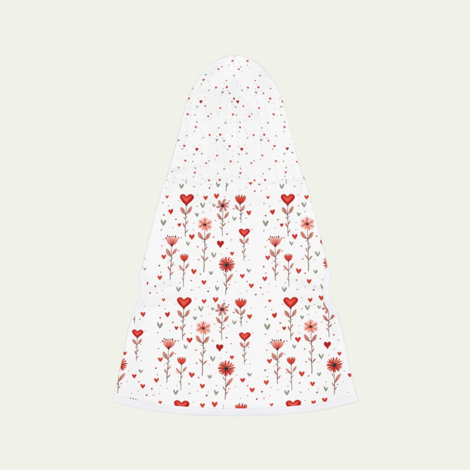 Valentine's Day Hoodie for Dogs | Pet Hoodie| Pink Floral Print Dog and Cat Sweatshirt showing back