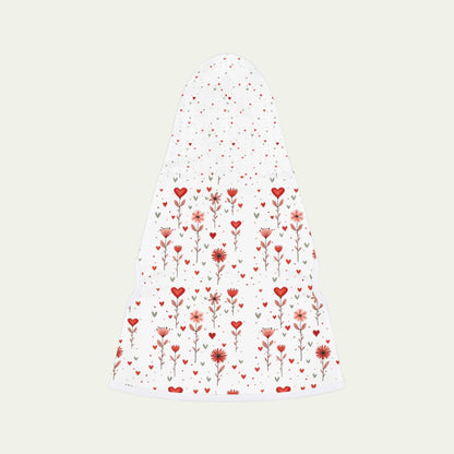 Valentine's Day Hoodie for Dogs | Pet Hoodie| Pink Floral Print Dog and Cat Sweatshirt showing back