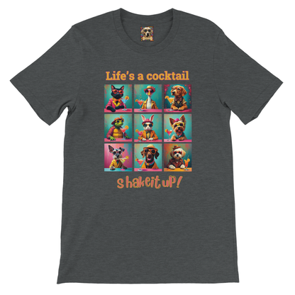 Vibrant Animal Cocktail T-Shirt – Fun Tee Design for Night Out Dark Heather Grey nb