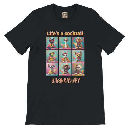 Vibrant Animal Cocktail T-Shirt – Fun Tee Design for Night Out black nb