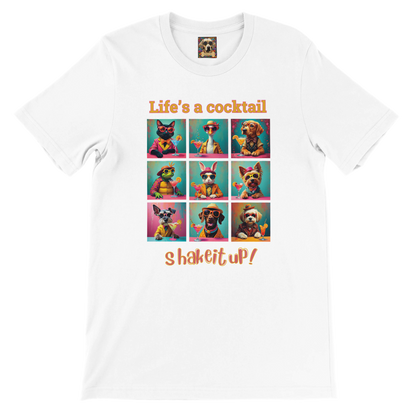 Vibrant Animal Cocktail T-Shirt – Fun Tee Design for Night Out white nb