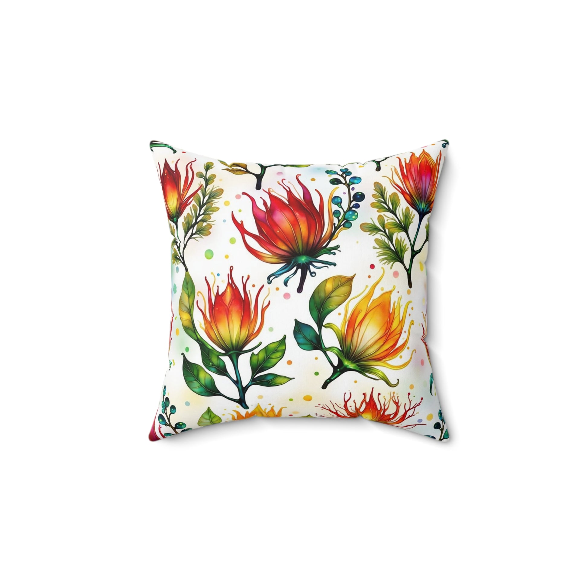 Vibrant Australian Protea Floral Design Throw Pillow 14-inch