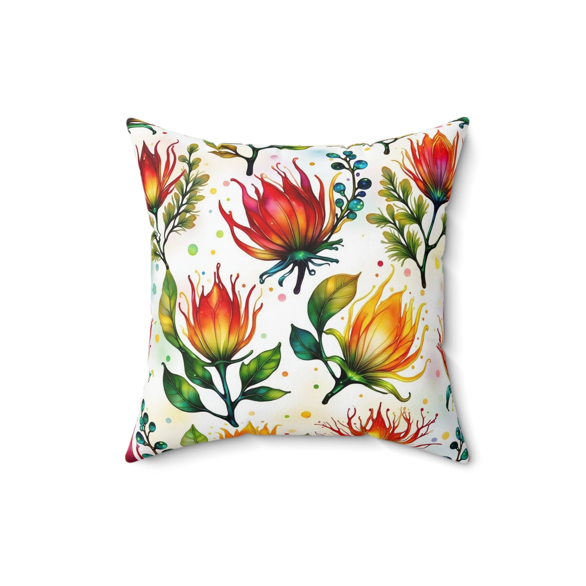 Vibrant Australian Protea Floral Design Throw Pillow 16-inch