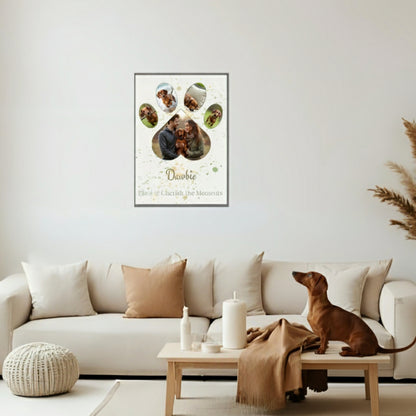 Personalized Paw Print Pet Photo Collage | Modern Organic Wall Art