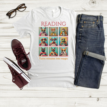 Whimsical Book Quote Reading Aesthetic Graphic T-Shirt – Vibrant Animal Design for Book Lovers  outfit idea Ash tee