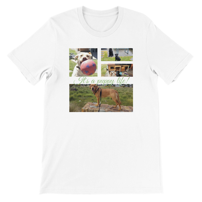 Modern Elegant Personalized Photo Collage Cotton T-shirt context white green text