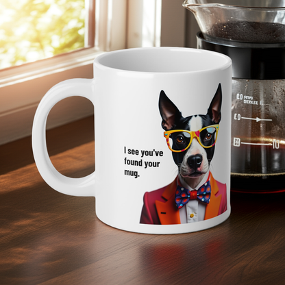 Jumbo, 20oz Funny Mug,  Bull Terrier Dog Wearing Sunglasses